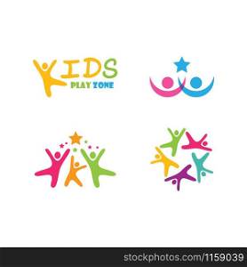 kids play logo vector template