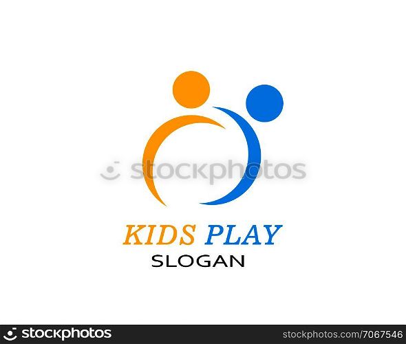 kids play logo vector template illustration