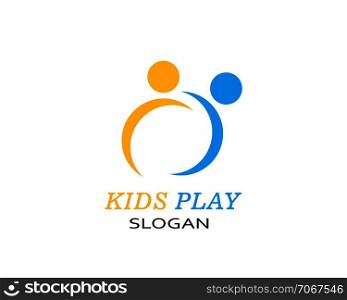 kids play logo vector template illustration