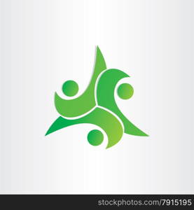 kids playing symbol dance teamwork green icon