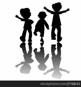 kids silhouettes isolated on white background, vector art illustration; more drawings and silhouettes in my gallery