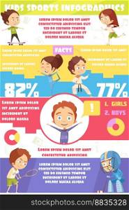 Kids sport infographics vector image