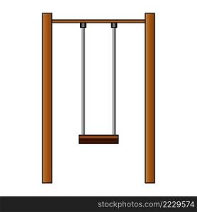 Kids swing vector illustration. empty swing isolated on a white background