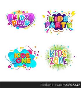 Kids Title Event Vector icon design illustration Template