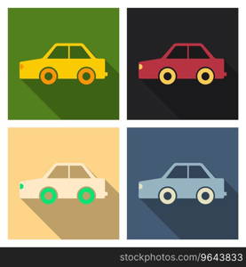 Kids toy car in flat style Royalty Free Vector Image