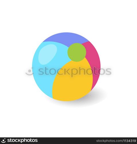 Kids toy cartoon style four colors ball vector icon isolated on the white background