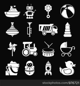 Kids toys icons set vector white isolated on grey background . Kids toys icons set grey vector