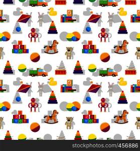 Kids toys seamless pattern for textile design. Vector illustration. Kids toys seamless pattern
