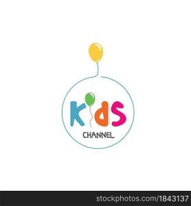 kids tv channel icon vector illustration design template web