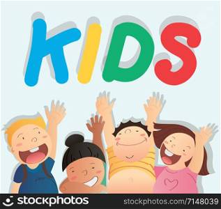 kids vector and space background