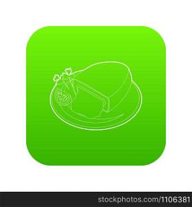 Kiev cutlet icon green vector isolated on white background. Kiev cutlet icon green vector