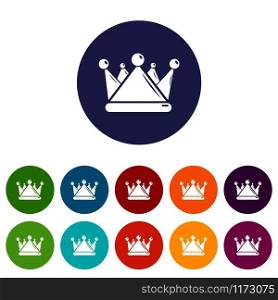 Kievan rus crown icons color set vector for any web design on white background. Kievan rus crown icons set vector color