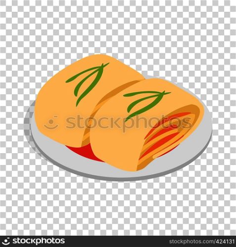 Kimchi, traditional korean food isometric icon 3d on a transparent background vector illustration. Kimchi, korean food isometric icon