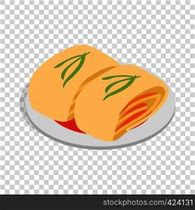 Kimchi, traditional korean food isometric icon 3d on a transparent background vector illustration. Kimchi, korean food isometric icon