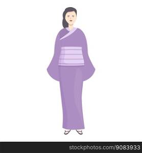 Kimono character icon cartoon vector. Asian woman. Wedding fashion. Kimono character icon cartoon vector. Asian woman