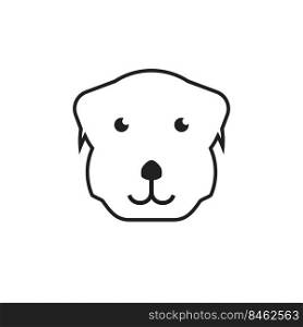 Kind dog smiling animal face, cute kawaii avatar, mascot icon. Flat vector illustration isolated on white background.. Kind dog smiling animal face, cute kawaii avatar. Flat vector illustration isolated on white