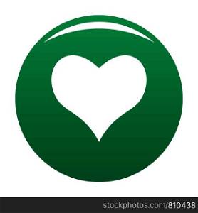 Kind heart icon. Simple illustration of kind heart vector icon for any design green. Kind heart icon vector green