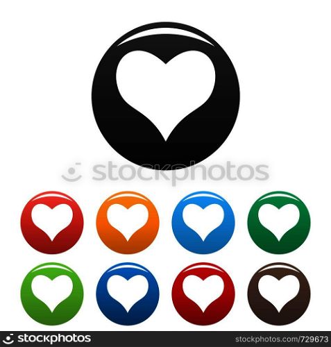 Kind heart icon. Simple illustration of kind heart vector icons set color isolated on white. Kind heart icons set color vector