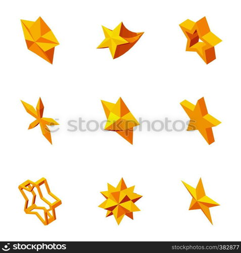 Kind of stars icons set. Cartoon illustration of 9 kind of stars vector icons for web. Kind of stars icons set, cartoon style