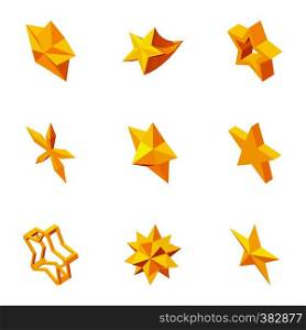 Kind of stars icons set. Cartoon illustration of 9 kind of stars vector icons for web. Kind of stars icons set, cartoon style