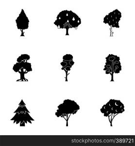 Kind of trees icons set. Simple illustration of 9 kind of trees vector icons for web. Kind of trees icons set, simple style
