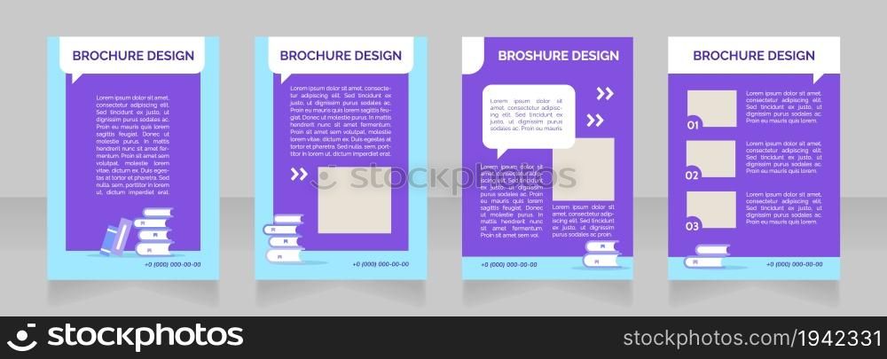 Kindergarten curriculum blank brochure layout design. Enrichment classes. Vertical poster template set with empty copy space for text. Premade corporate reports collection. Editable flyer paper pages. Kindergarten curriculum blank brochure layout design