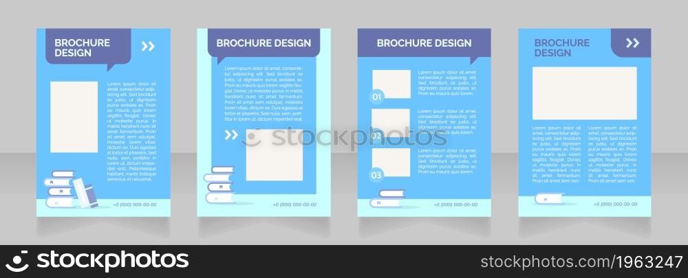 Kindergarten enrollment blank brochure layout design. Pupil registration. Vertical poster template set with empty copy space for text. Premade corporate reports collection. Editable flyer paper pages. Kindergarten enrollment blank brochure layout design