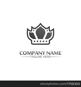 king and queen logo, princess, Crown Logo Template vector icon illustration design