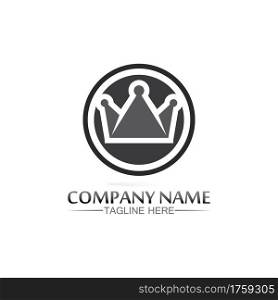 king and queen logo, princess, Crown Logo Template vector icon illustration design