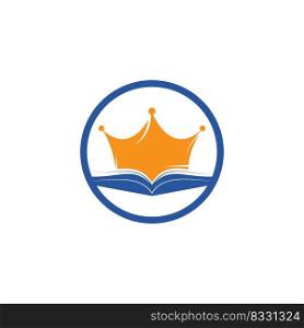 King Book vector logo template design. Vector book and crown logo concept. 