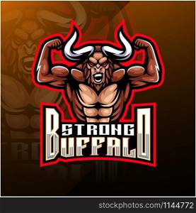 King buffalo esport mascot logo