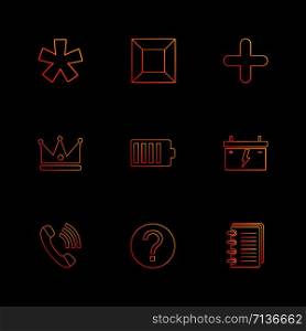 king , call , diary , battery, shapes , electronic , time , ecology , icon, vector, design, flat, collection, style, creative, icons , traingle , square , hexagon , pentagon , battery , electricity ,
