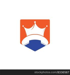 King call vector logo design. Handset and crown icon design. 