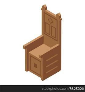 King chair icon isometric vector. Medieval people. Historic age. King chair icon isometric vector. Medieval people