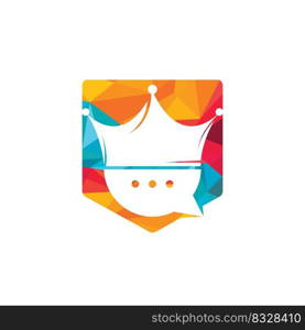 King chat vector logo design template. Chat with crown icon design. 