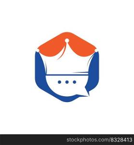 King chat vector logo design template. Chat with crown icon design. 