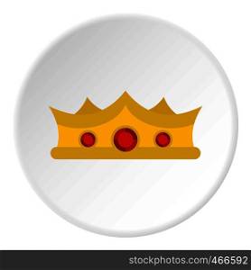 King crown icon in flat circle isolated on white background vector illustration for web. King crown icon circle