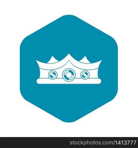 King crown icon. Simple illustration of king crown vector icon for web. King crown icon, simple style