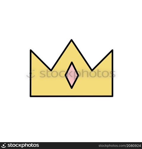 king crown in minimal flat style game trend