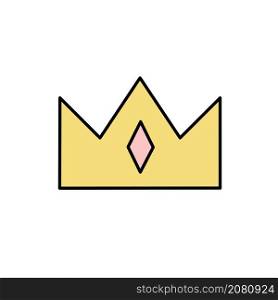 king crown in minimal flat style game trend