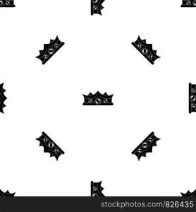 King crown pattern repeat seamless in black color for any design. Vector geometric illustration. King crown pattern seamless black