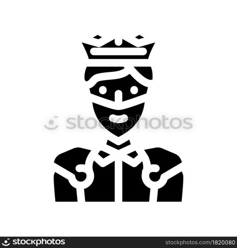 king fantasy character glyph icon vector. king fantasy character sign. isolated contour symbol black illustration. king fantasy character glyph icon vector illustration