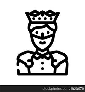 king fantasy character line icon vector. king fantasy character sign. isolated contour symbol black illustration. king fantasy character line icon vector illustration