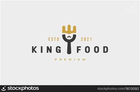 king food fork logo vector design illustration
