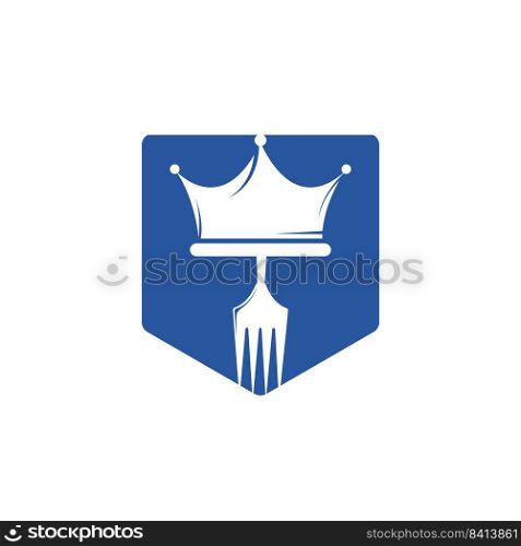 King Food vector logo design. Fork with crown for Restaurant logo template design. 