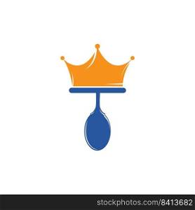 King Food vector logo design. Spoon with crown for Restaurant logo template design. 