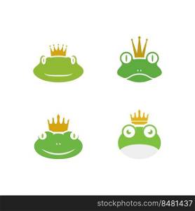 King Frog Logo Template vector illustration