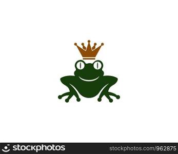 King Frog Logo Template vector illustration