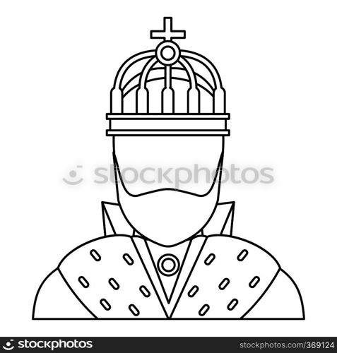 King icon in outline style on a white background vector illustration. King icon in outline style