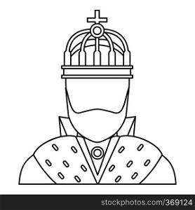 King icon in outline style on a white background vector illustration. King icon in outline style